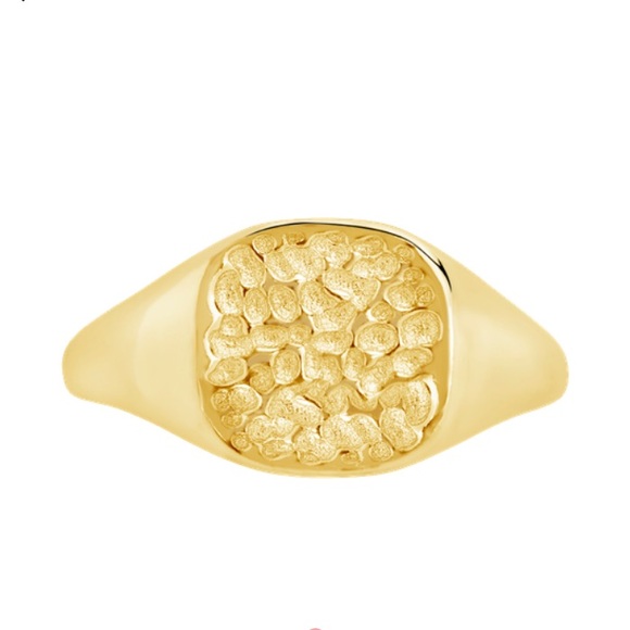 Hammered Square Signet Ring - Picture 2 of 4